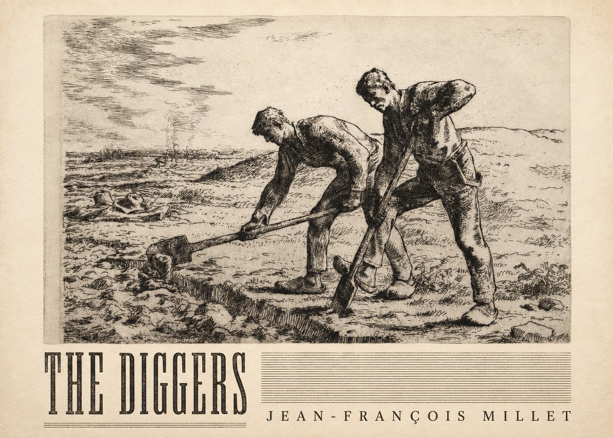 Jean-François Millet The Diggers No3 - Plakát