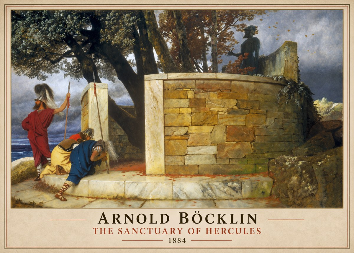 Arnold Böcklin The Sanctuary of Hercules No1 - Plakát