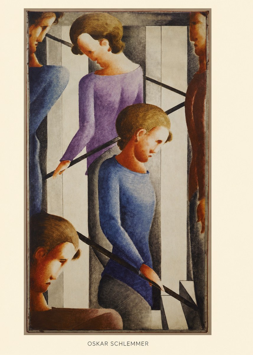 Oskar Schlemmer Staircase Figures II No6 - Plakát