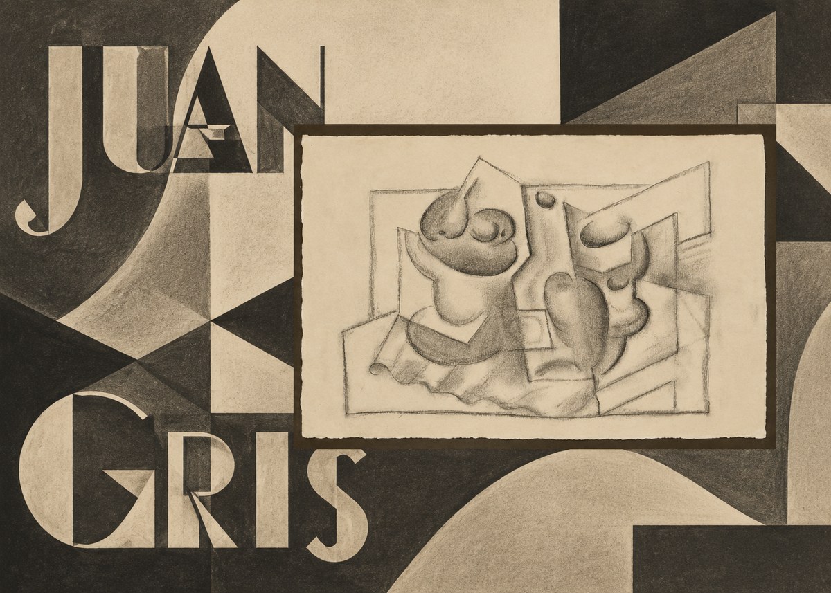 Juan Gris Nature Morte (Bouteille Et Fruit) No5 - Plakát