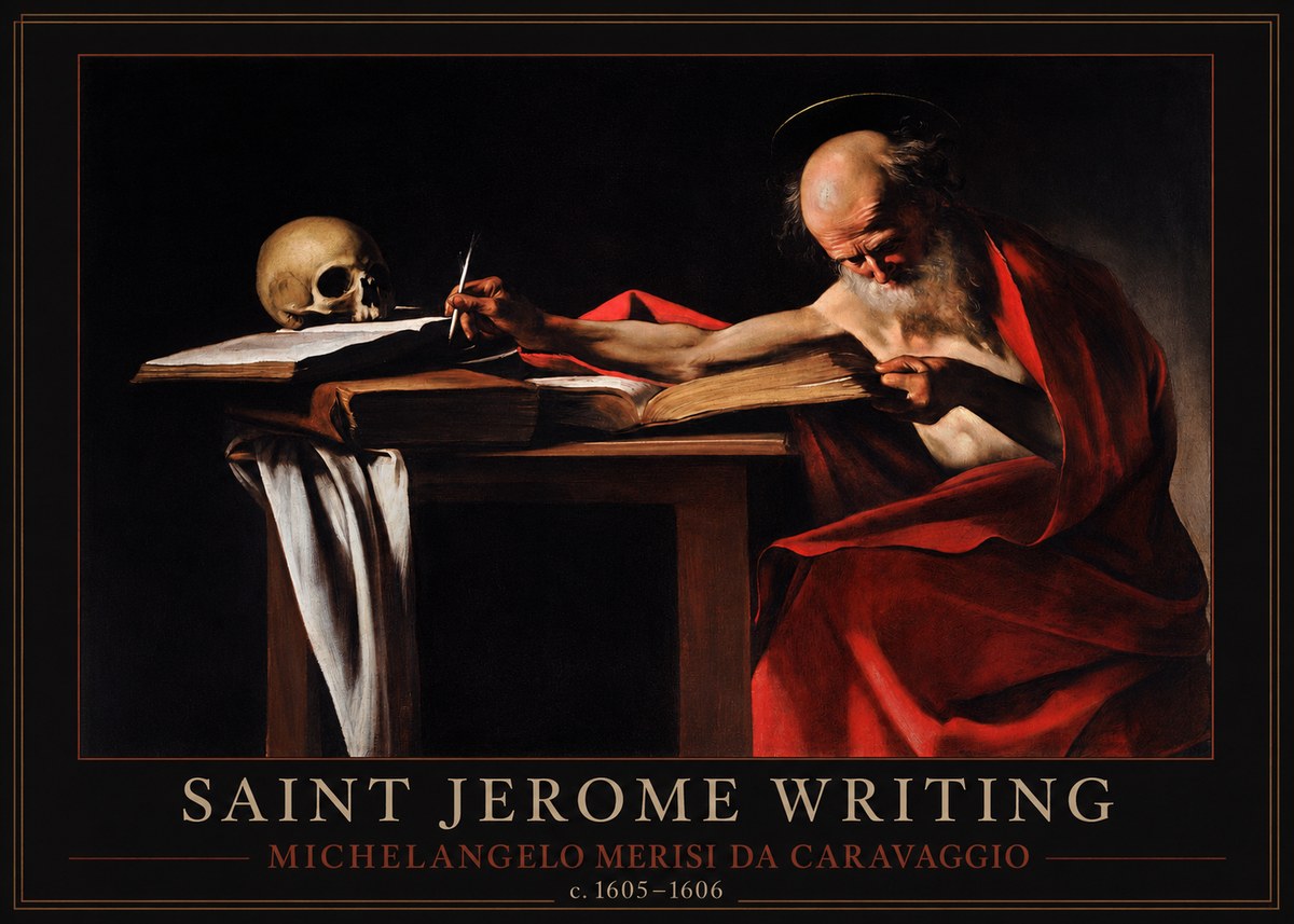 Michelangelo Merisi da Caravaggio Saint Jerome Writing IV No1 - Plakát