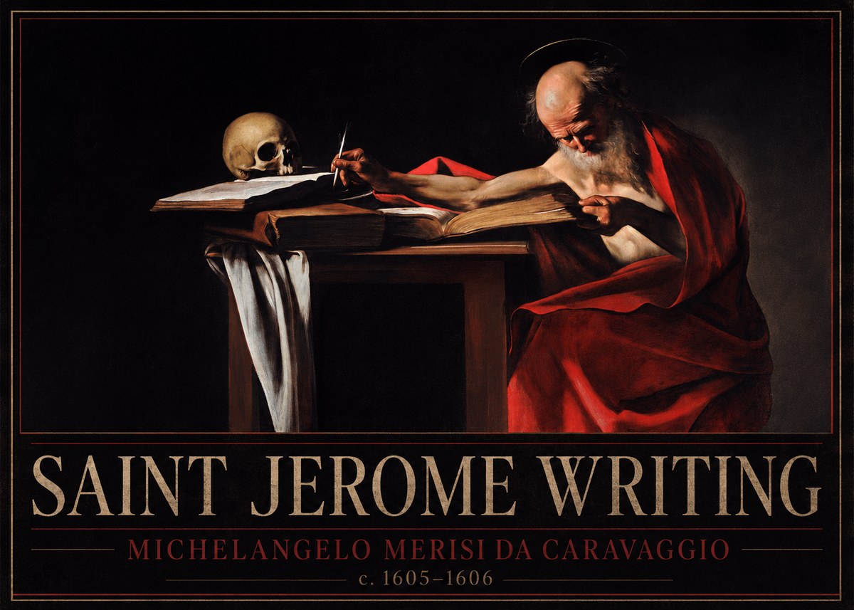 Michelangelo Merisi da Caravaggio Saint Jerome Writing IV No3 - Plakát