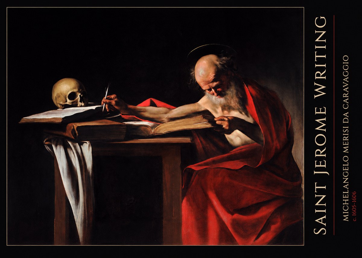 Michelangelo Merisi da Caravaggio Saint Jerome Writing IV No5 - Plakát
