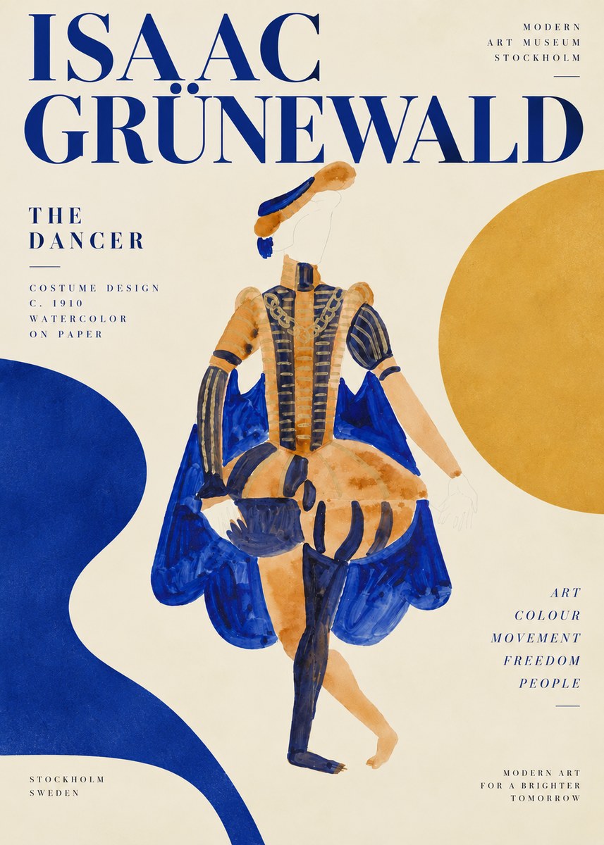 Isaac Grünewald Costume Design XV No5 - Plakát