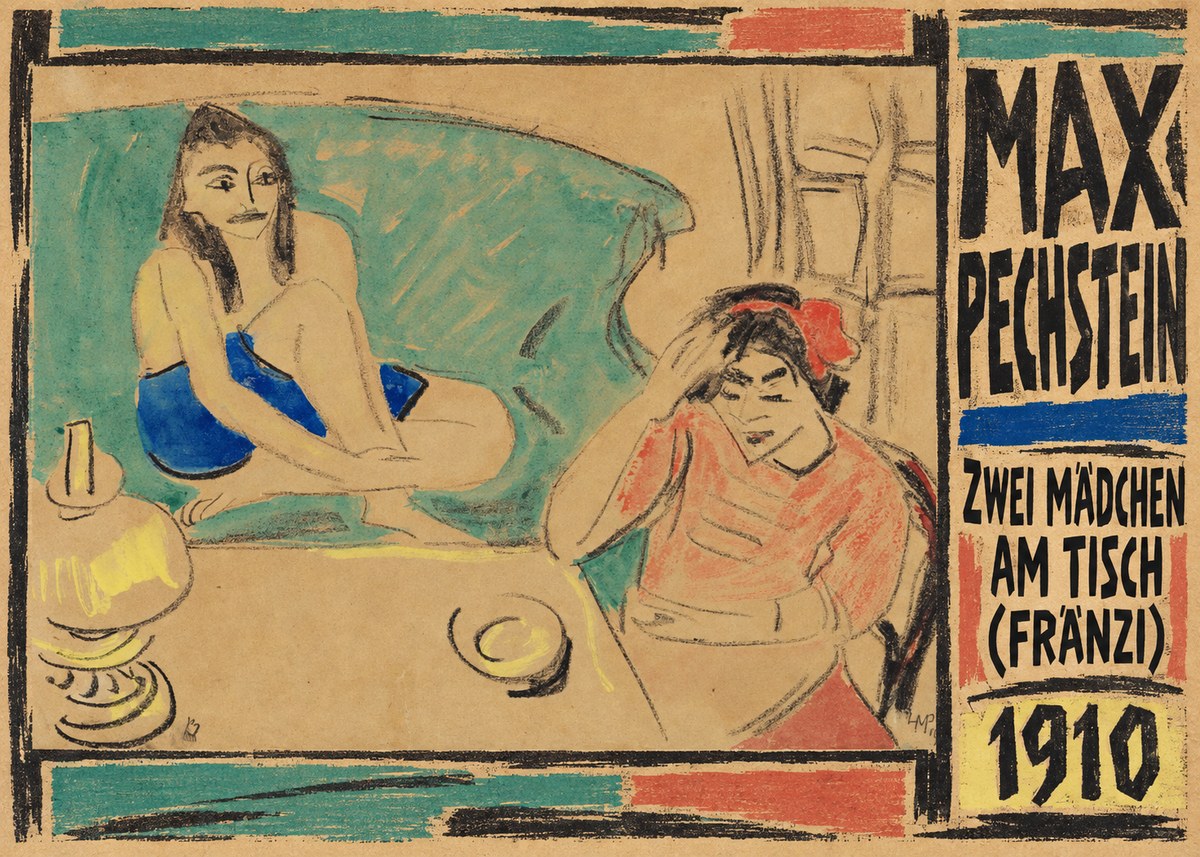 Max Pechstein Zwei Mädchen Am Tisch (Fränzi) No5 - Plakát