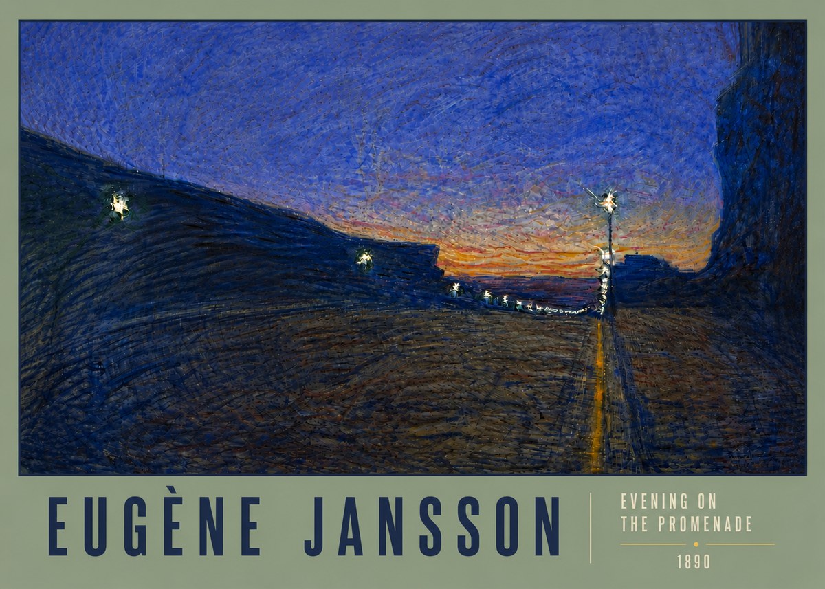 Eugène Jansson Evening on the Promenade No6 - Plakát