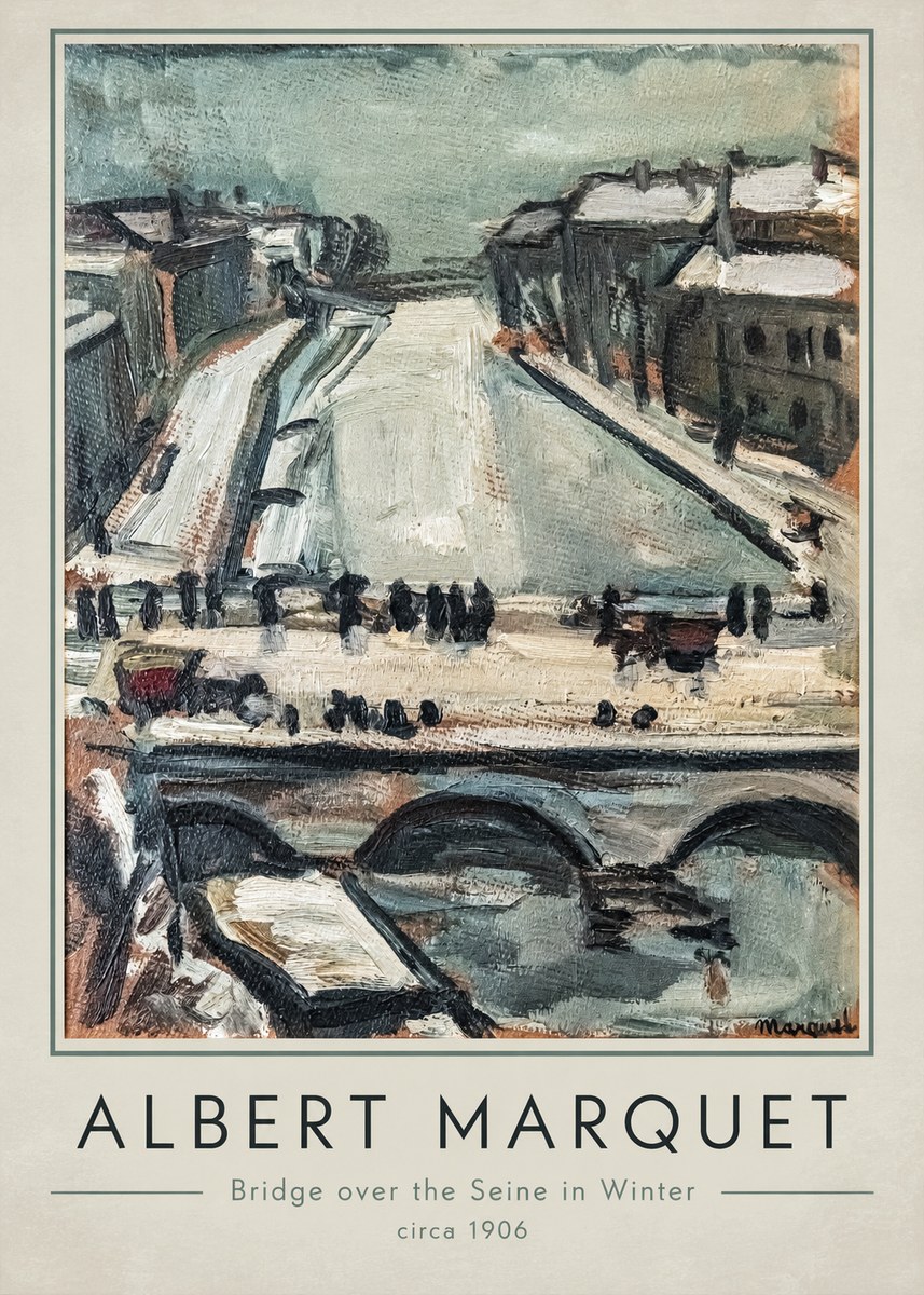 Albert Marquet Bridge over the Seine in Winter No1 - Plakát