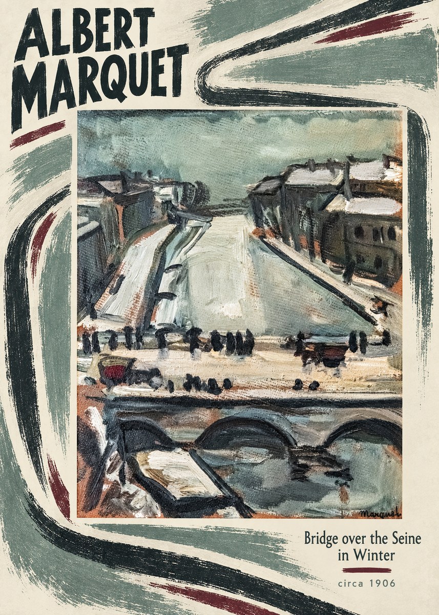Albert Marquet Bridge over the Seine in Winter No5 - Plakát