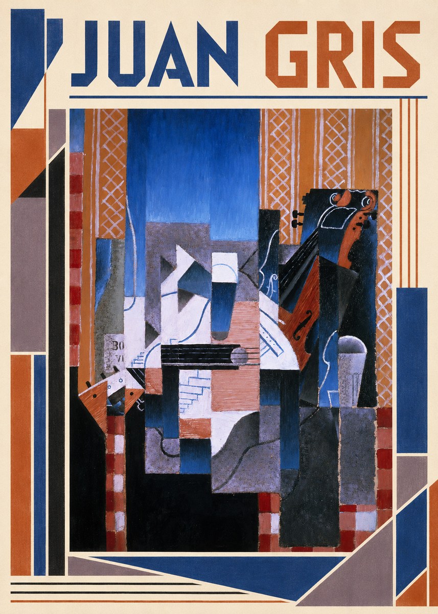 Juan Gris Still Life with Guitar and Violin No1 - Plakát