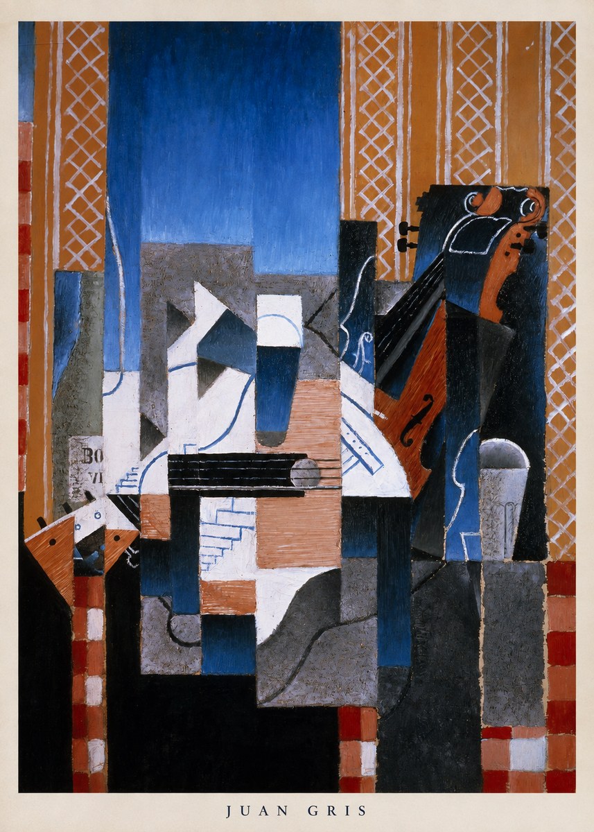 Juan Gris Still Life with Guitar and Violin No6 - Plakát