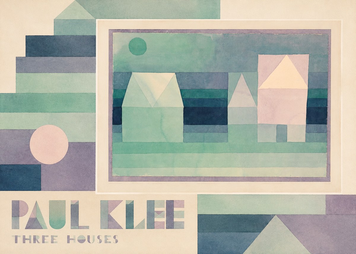Paul Klee Three Houses No5 - Plakát