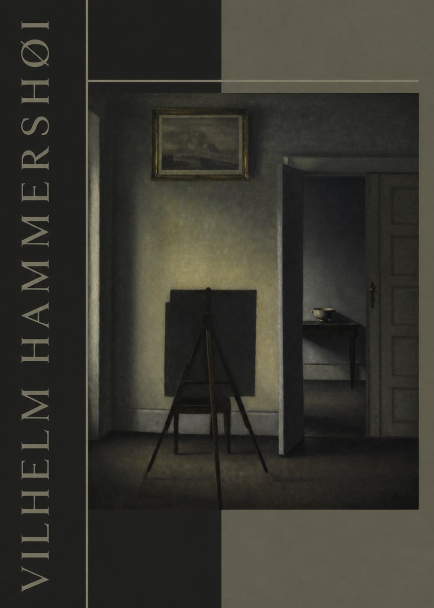 Vilhelm Hammershøi Interior with the Artist's Easel III No4 - Plakát
