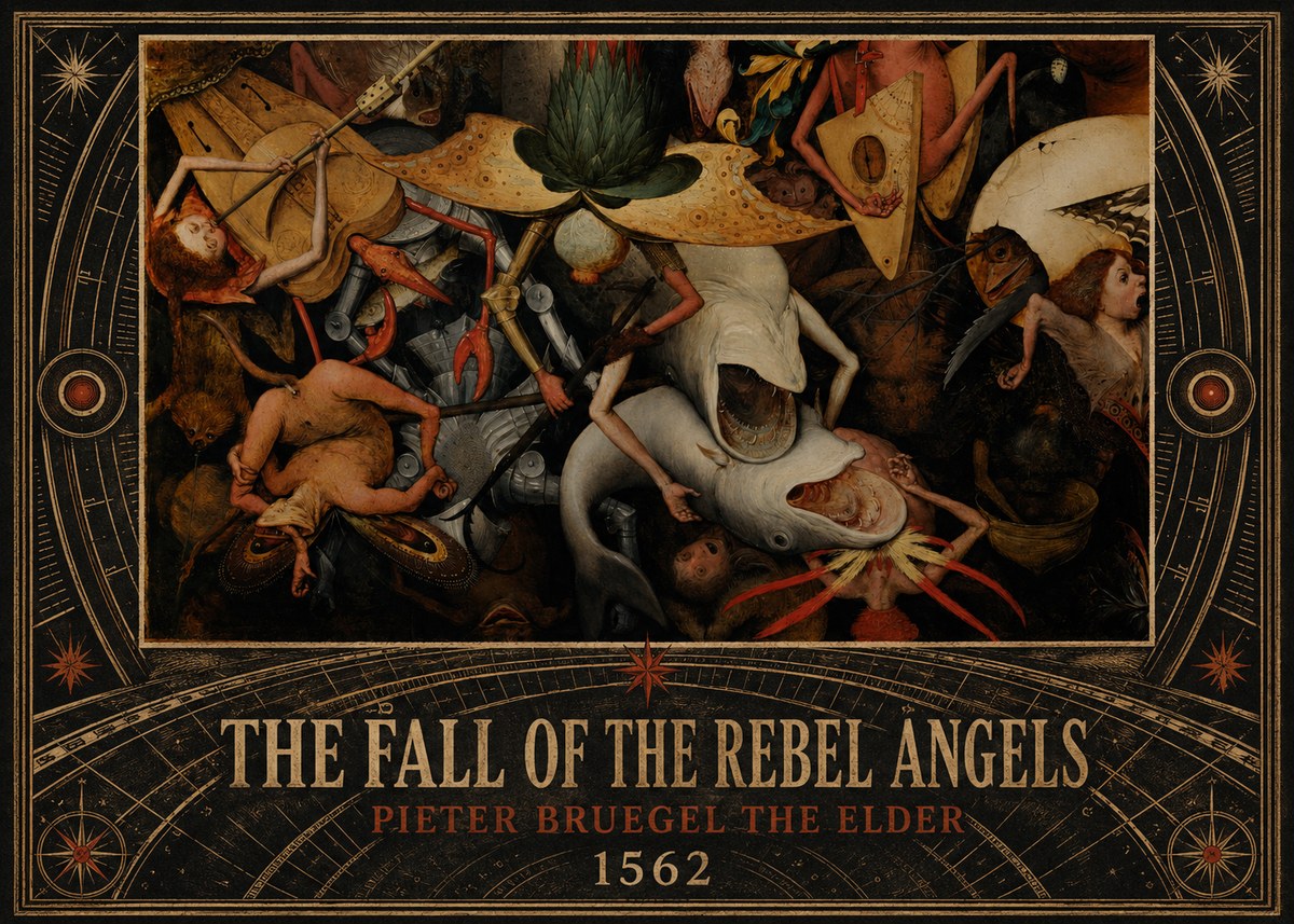 Pieter Bruegel The Fall of the Rebel Angels VI No5 - Plakát