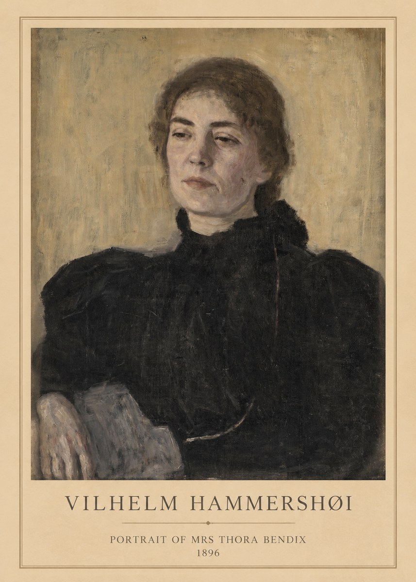 Vilhelm Hammershøi Portrait of Mrs Thora Bendix No1 - Plakát