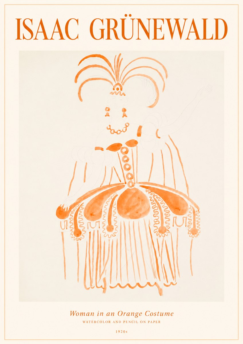 Isaac Grünewald Woman in an Orange Costume No1 - Plakát