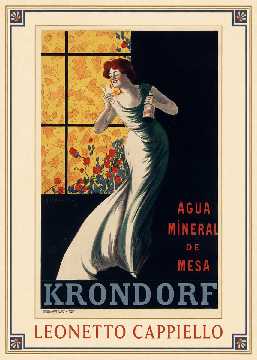 Leonetto Cappiello Agua Mineral De Mesa Krondorf No1 - Plakát
