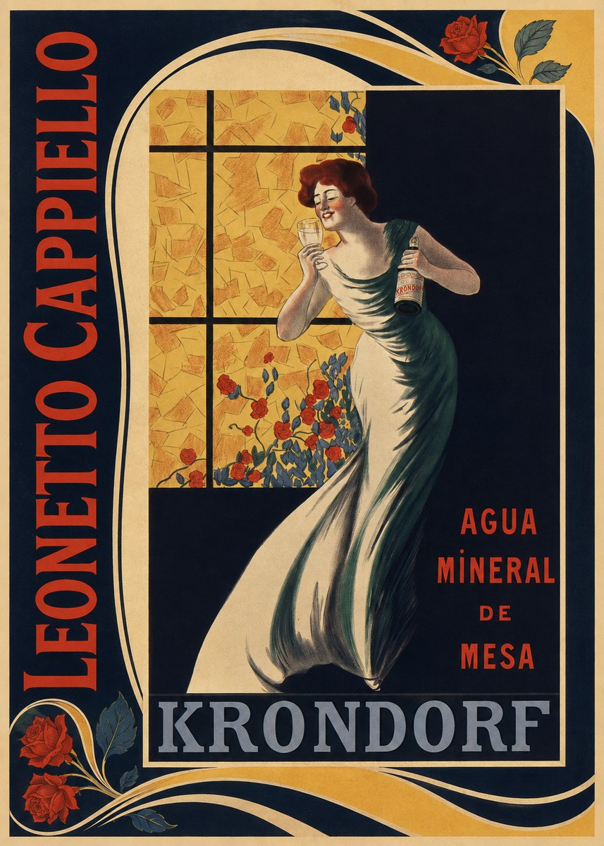 Leonetto Cappiello Agua Mineral De Mesa Krondorf No2 - Plakát