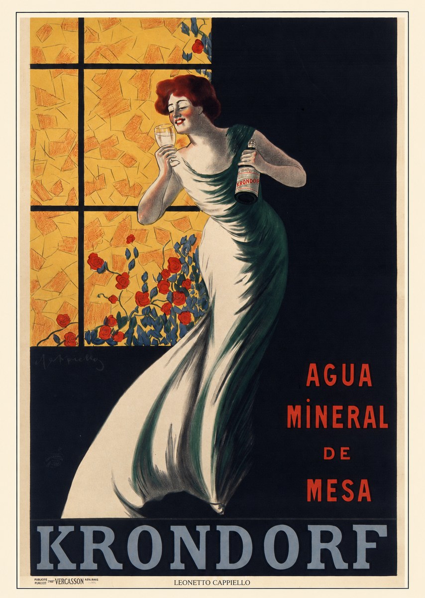 Leonetto Cappiello Agua Mineral De Mesa Krondorf No5 - Plakát