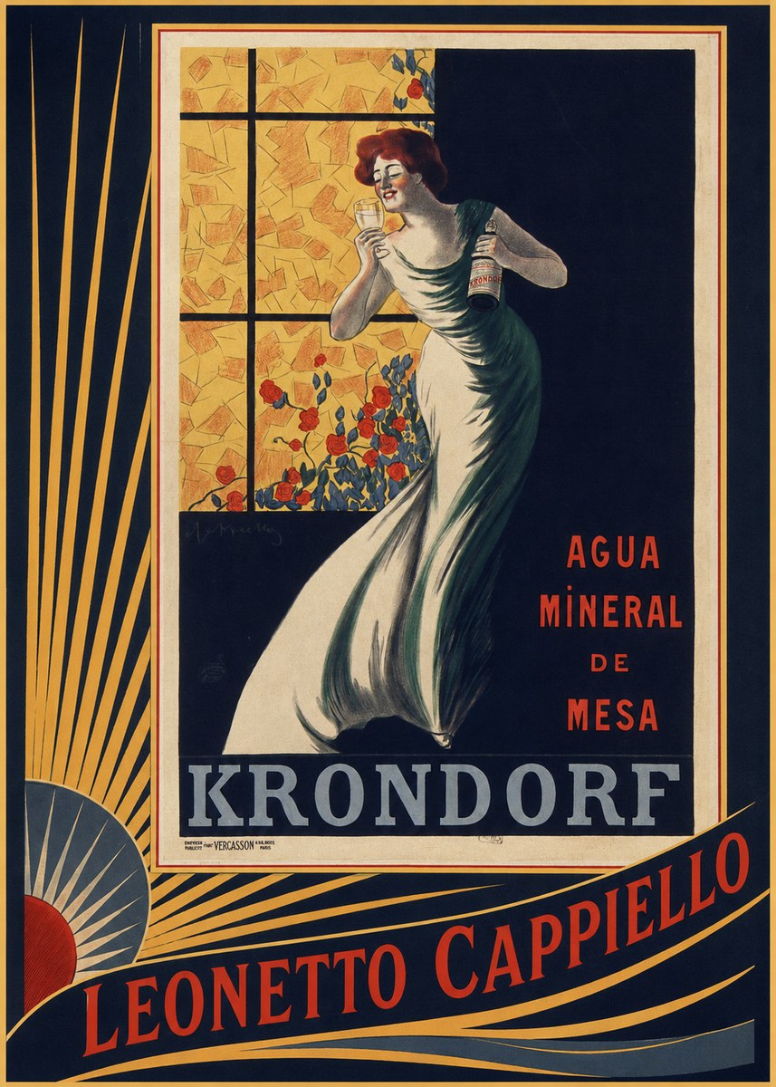 Leonetto Cappiello Agua Mineral De Mesa Krondorf No6 - Plakát