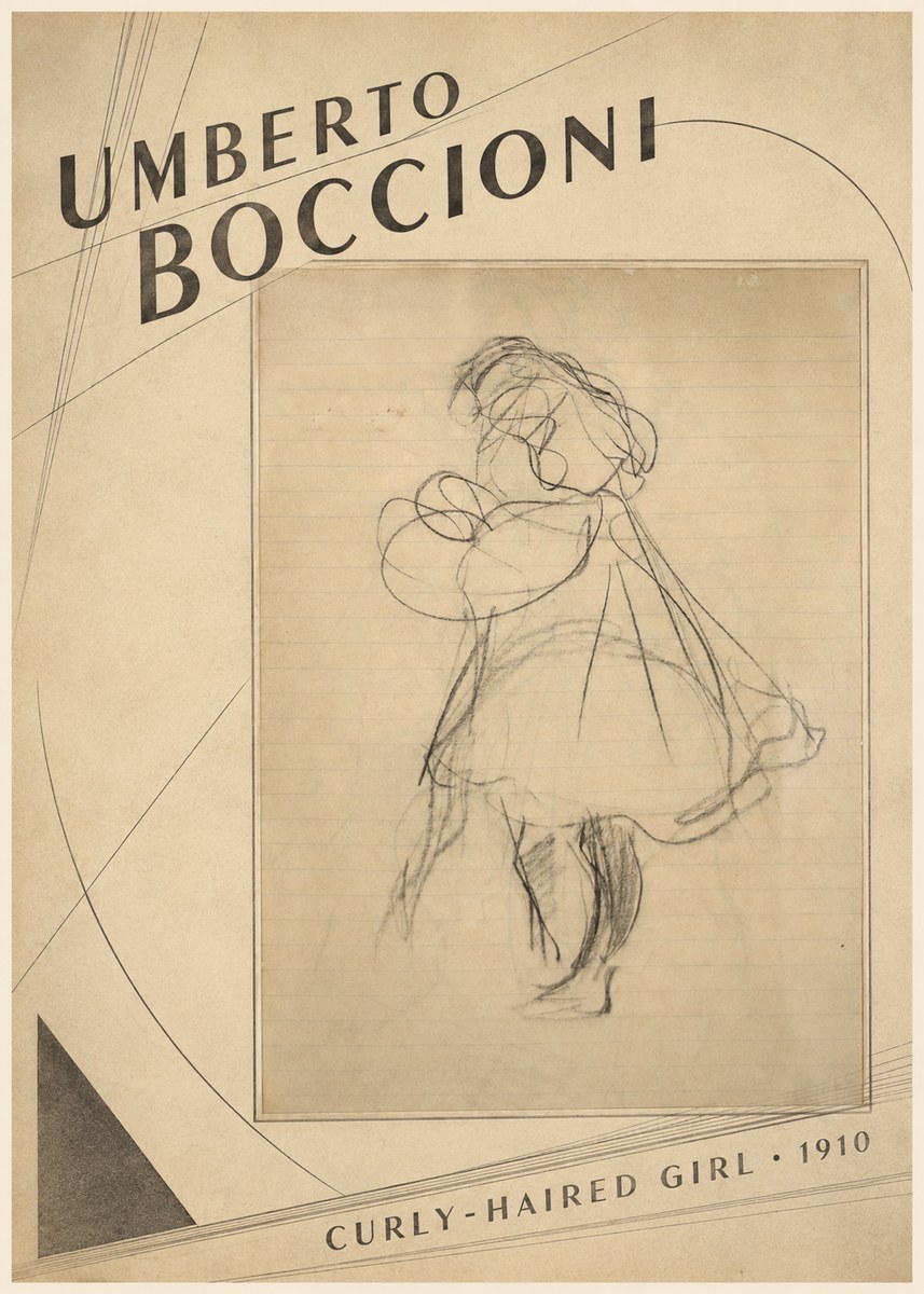 Umberto Boccioni Curly-haired Girl No2 - Plakát