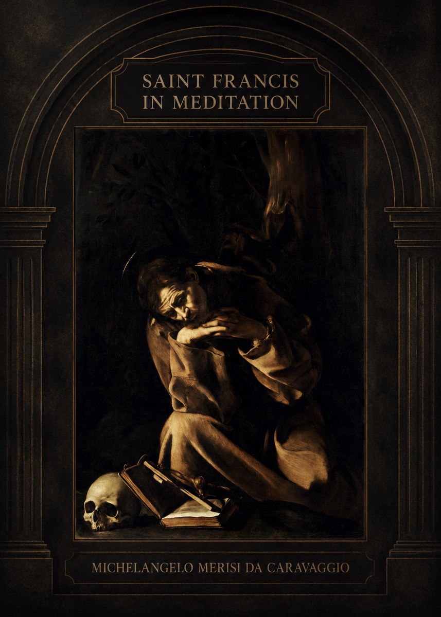 Michelangelo Merisi da Caravaggio Saint Francis in Meditation II No3 - Plakát