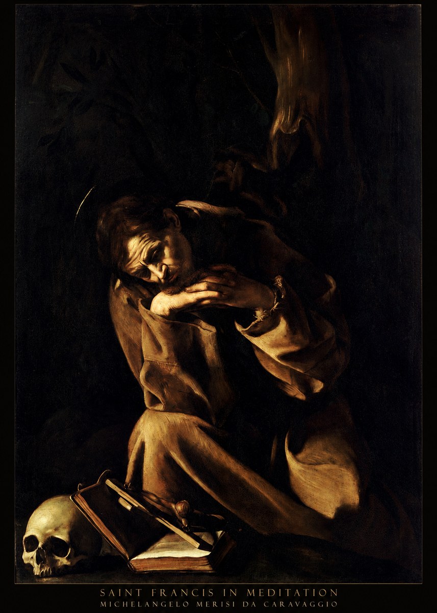 Michelangelo Merisi da Caravaggio Saint Francis in Meditation II No4 - Plakát