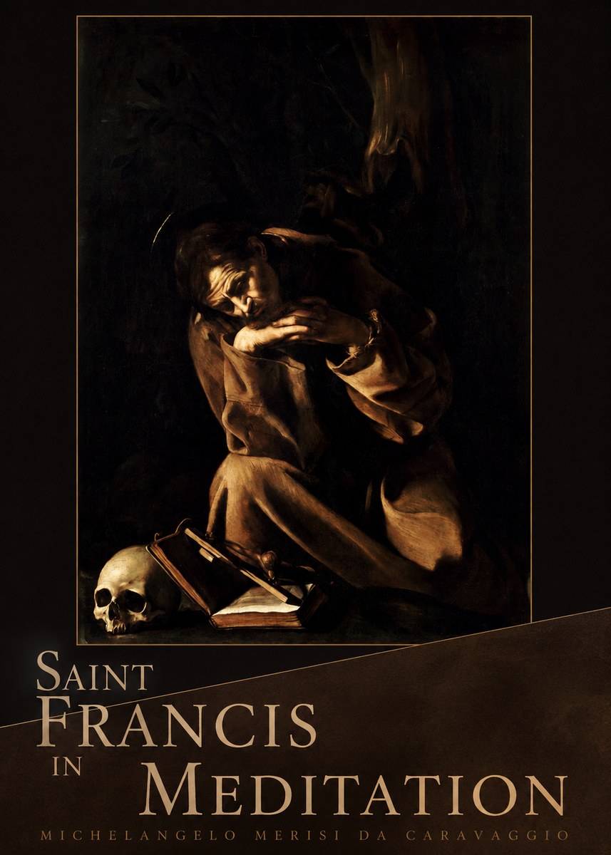 Michelangelo Merisi da Caravaggio Saint Francis in Meditation II No5 - Plakát