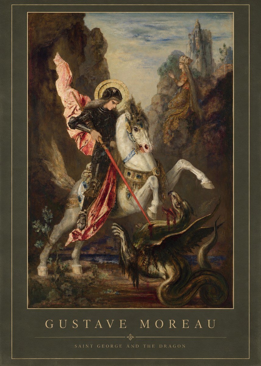 Gustave Moreau Saint George and the Dragon No4 - Plakát