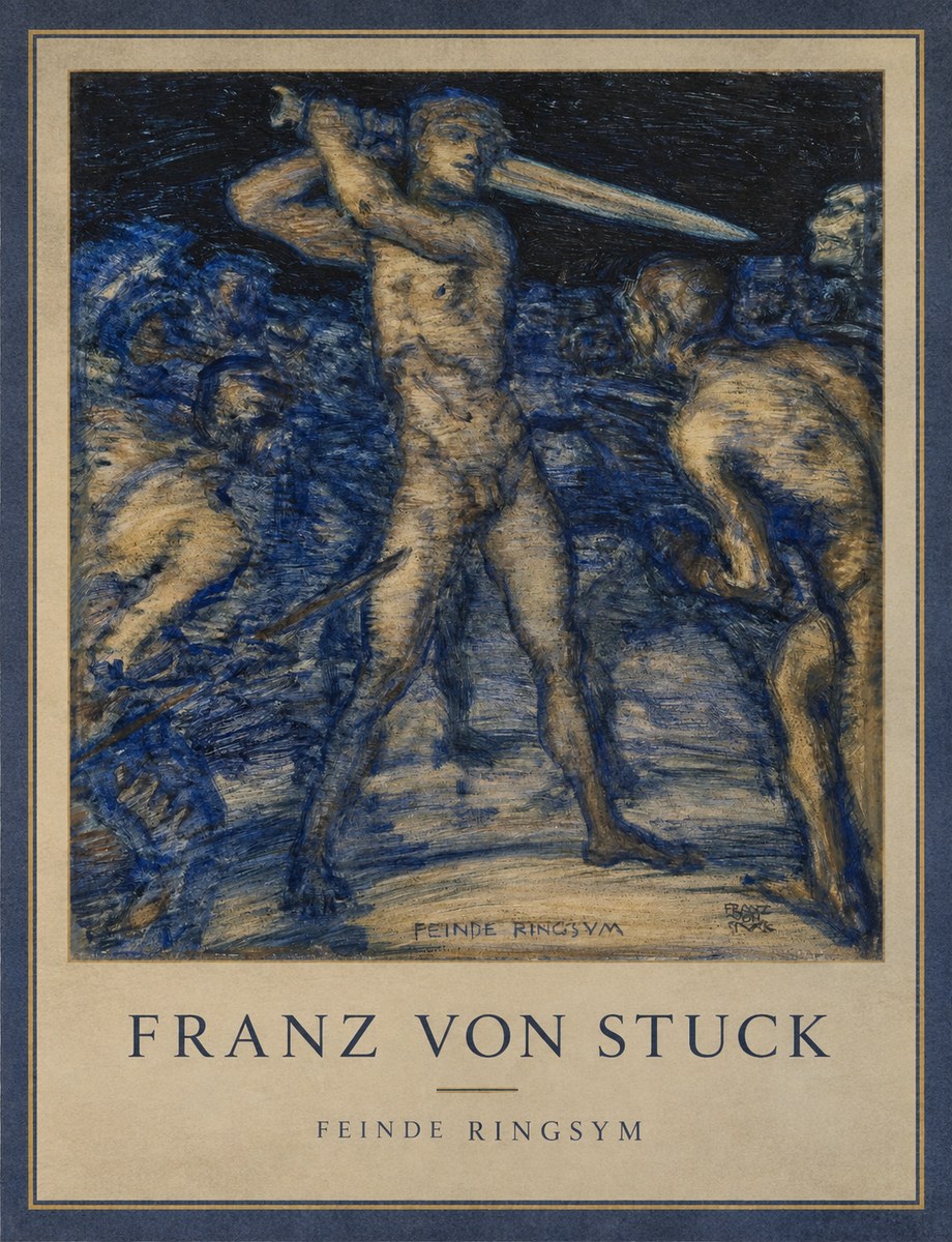 Franz von Stuck Feinde Ringsym No1 - Plakát