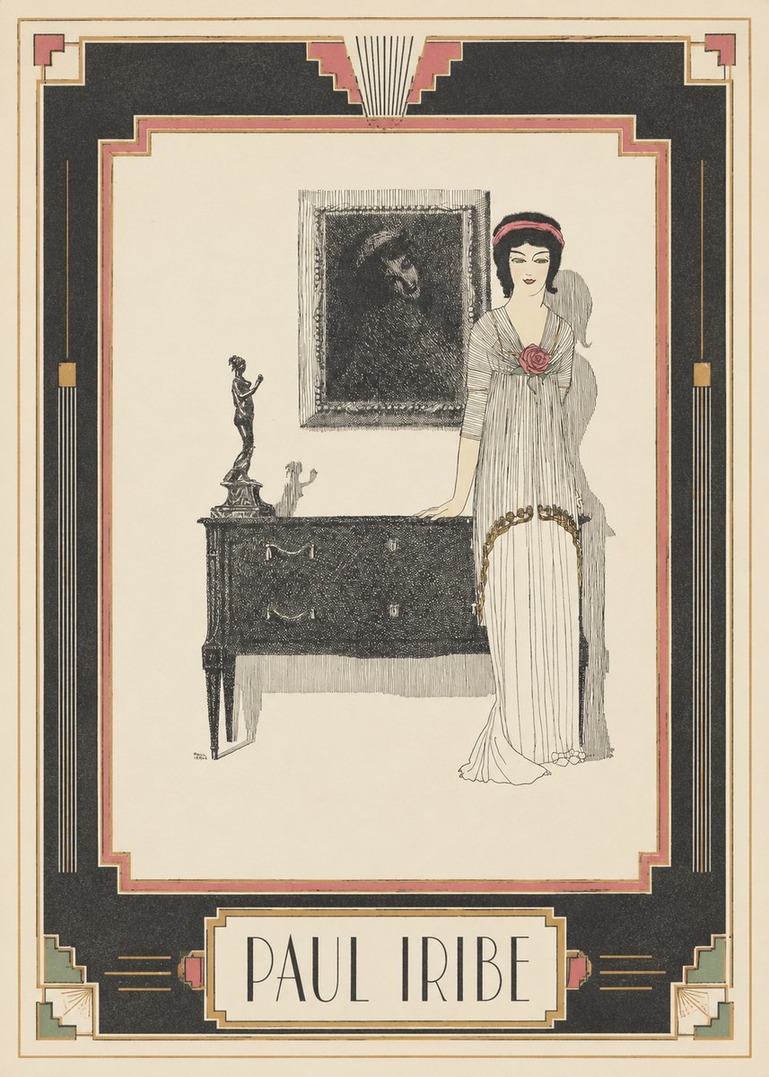 Paul Iribe Elegant Figure in Art Deco Interior No4 - Plakát
