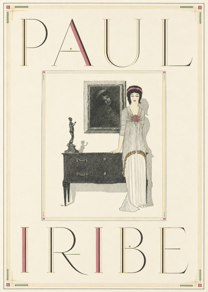 Paul Iribe Elegant Figure in Art Deco Interior No5 - Plakát