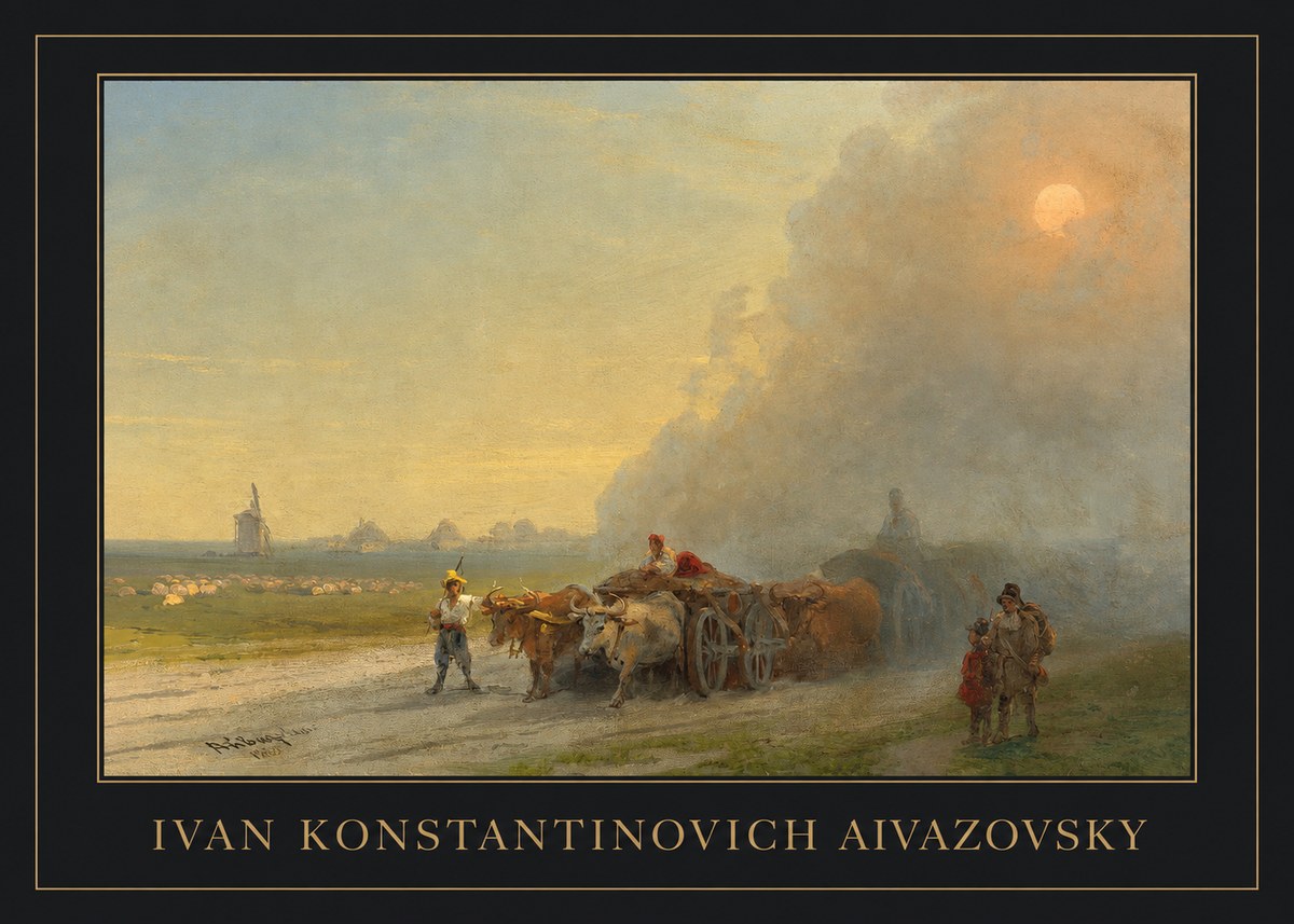 Ivan Konstantinovich Aivazovsky Landscape with Oxen No5 - Plakát