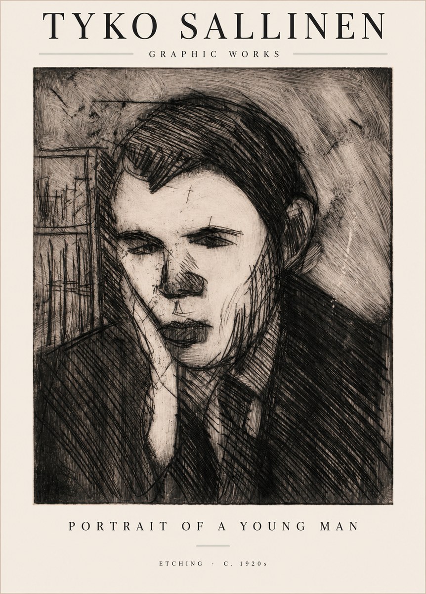 Tyko Sallinen Portrait of a Young Man No1 - Plakát