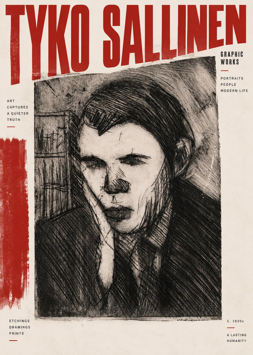 Tyko Sallinen Portrait of a Young Man No2 - Plakát