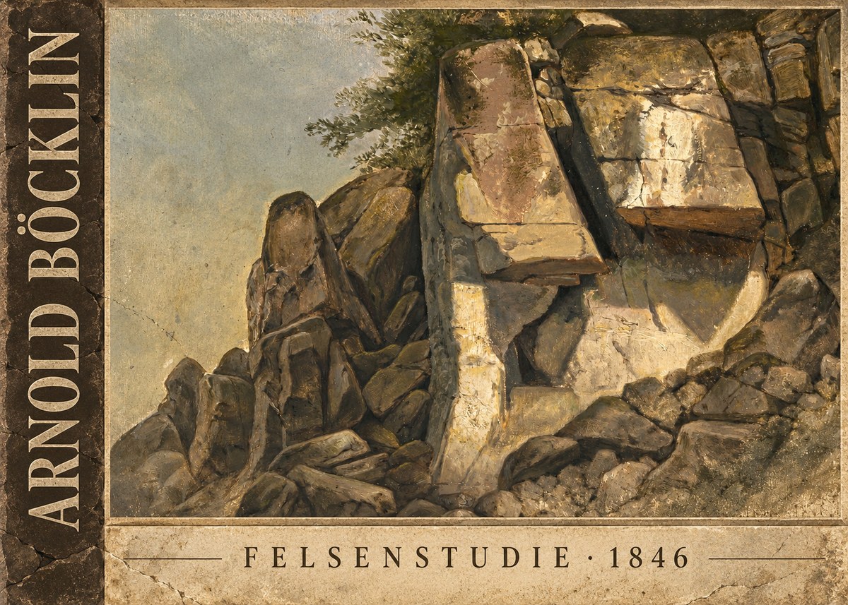 Arnold Böcklin Felsenstudie No3 - Plakát