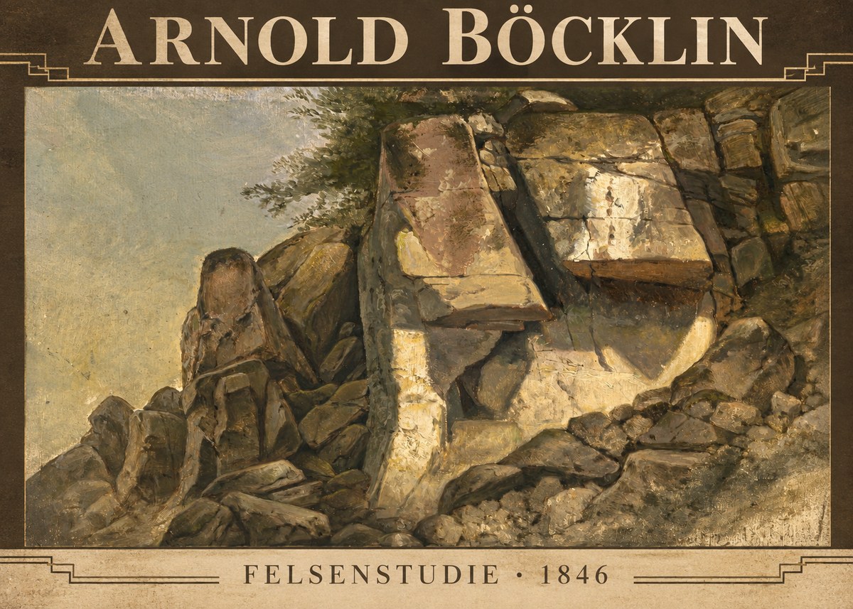 Arnold Böcklin Felsenstudie No6 - Plakát