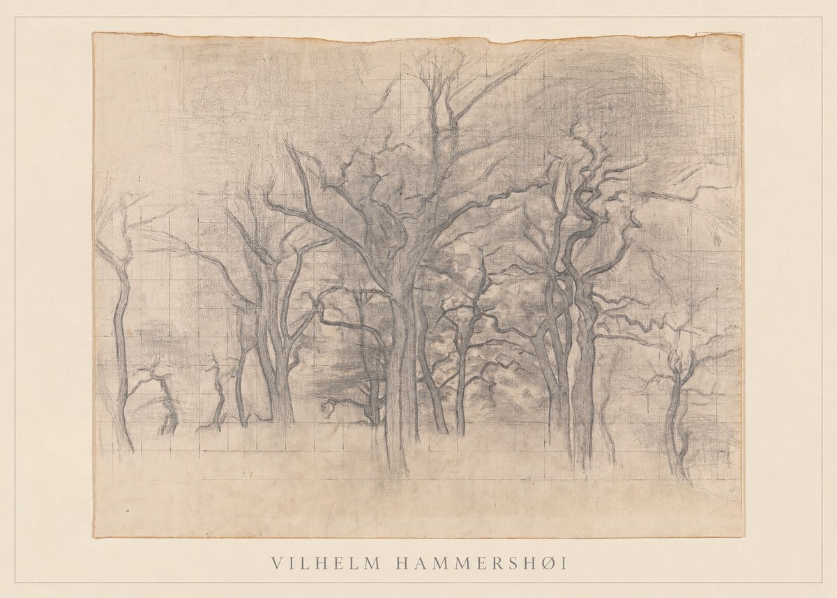 Vilhelm Hammershøi Oak Trees No2 - Plakát