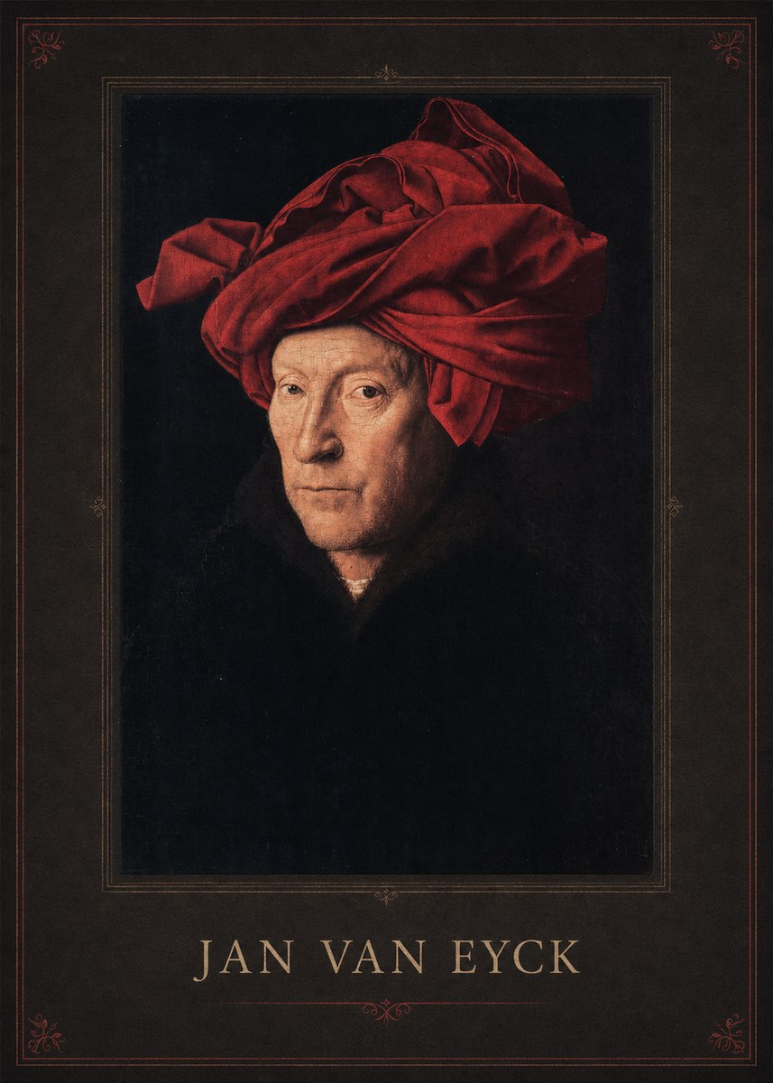 Jan van Eyck Portrait of a Man in a Turban No1 - Plakát