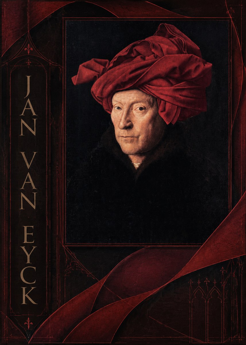 Jan van Eyck Portrait of a Man in a Turban No2 - Plakát