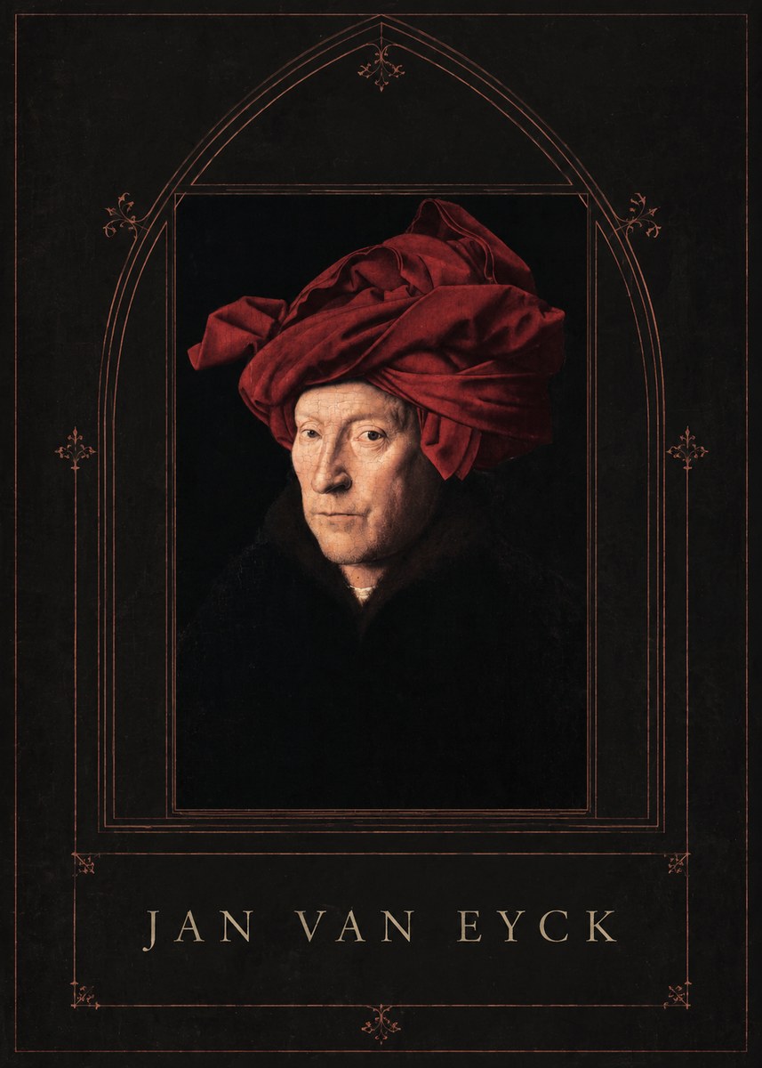 Jan van Eyck Portrait of a Man in a Turban No3 - Plakát