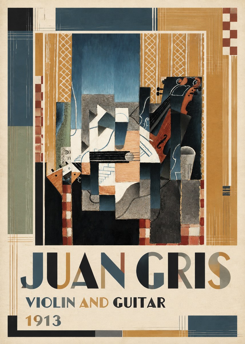 Juan Gris Violin and Guitar I No1 - Plakát