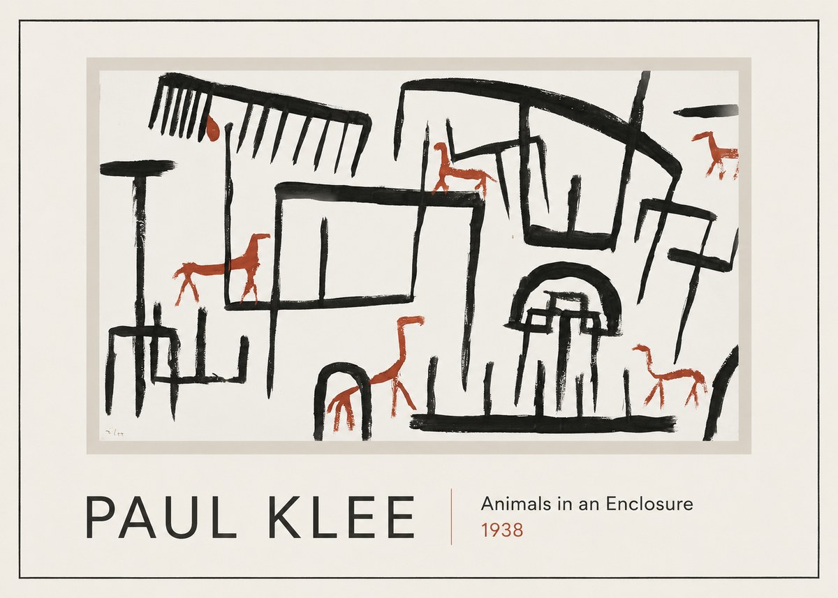 Paul Klee Animals in an Enclosure No1 - Plakát
