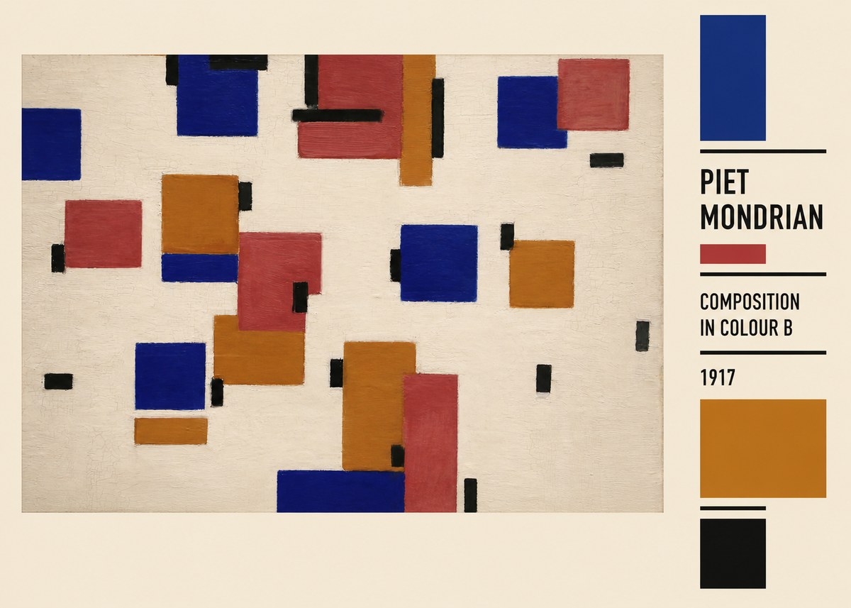 Piet Mondrian Composition in Colour B No2 - Plakát