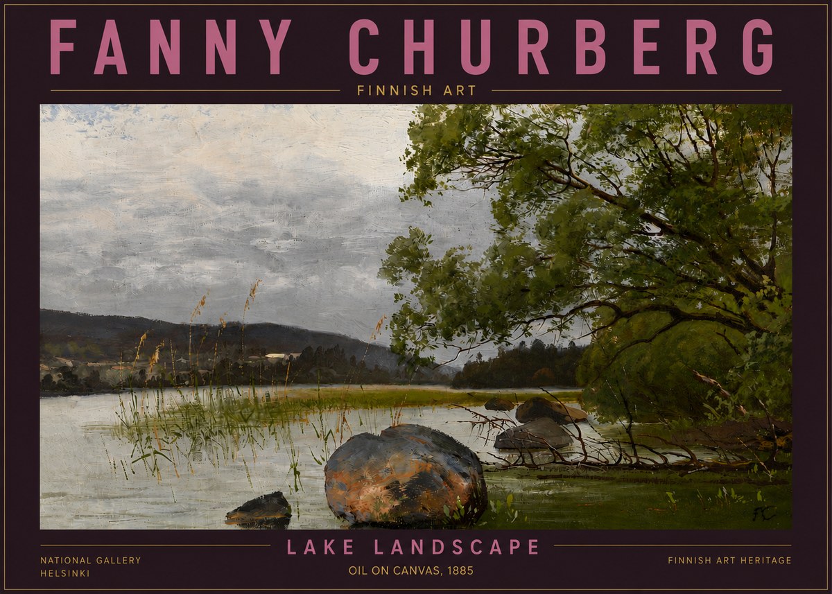 Fanny Churberg Lake Landscape No5 - Plakát