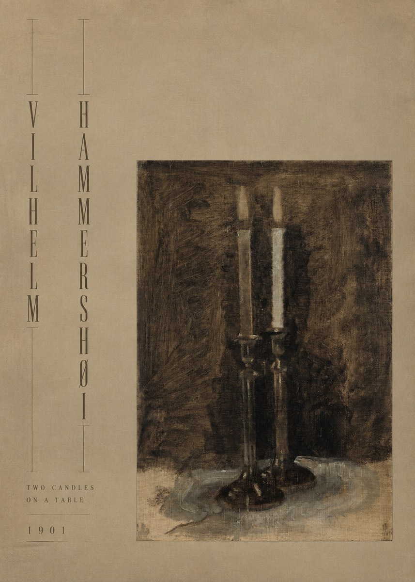 Vilhelm Hammershøi Two Candles on a Table No4 - Plakát