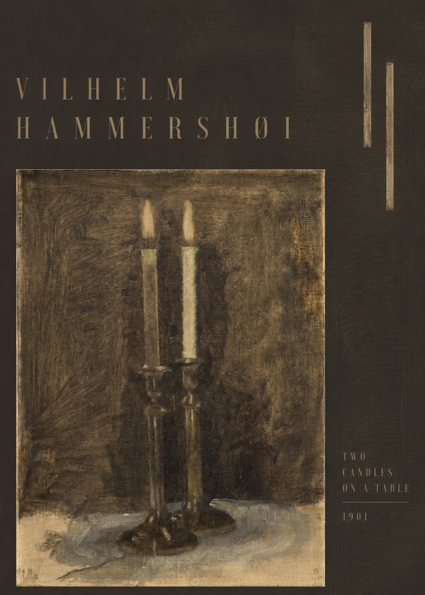 Vilhelm Hammershøi Two Candles on a Table No6 - Plakát