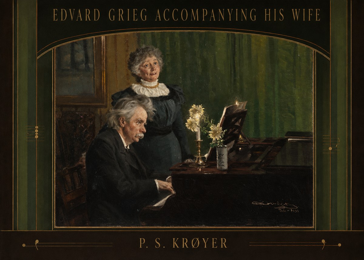 P.S. Krøyer Edvard Grieg Accompanying His Wife No6 - Plakát