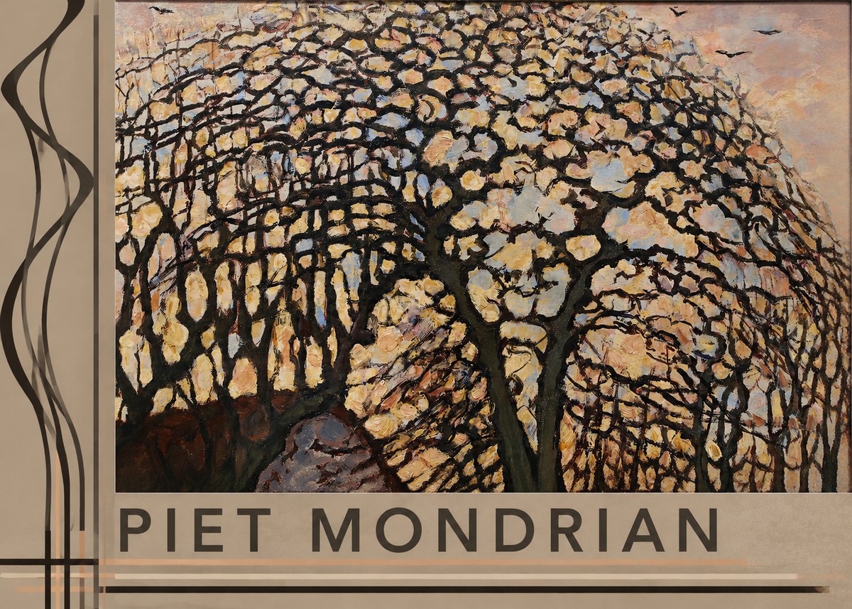 Piet Mondrian Avond (Evening); the Red Tree No2 - Plakát