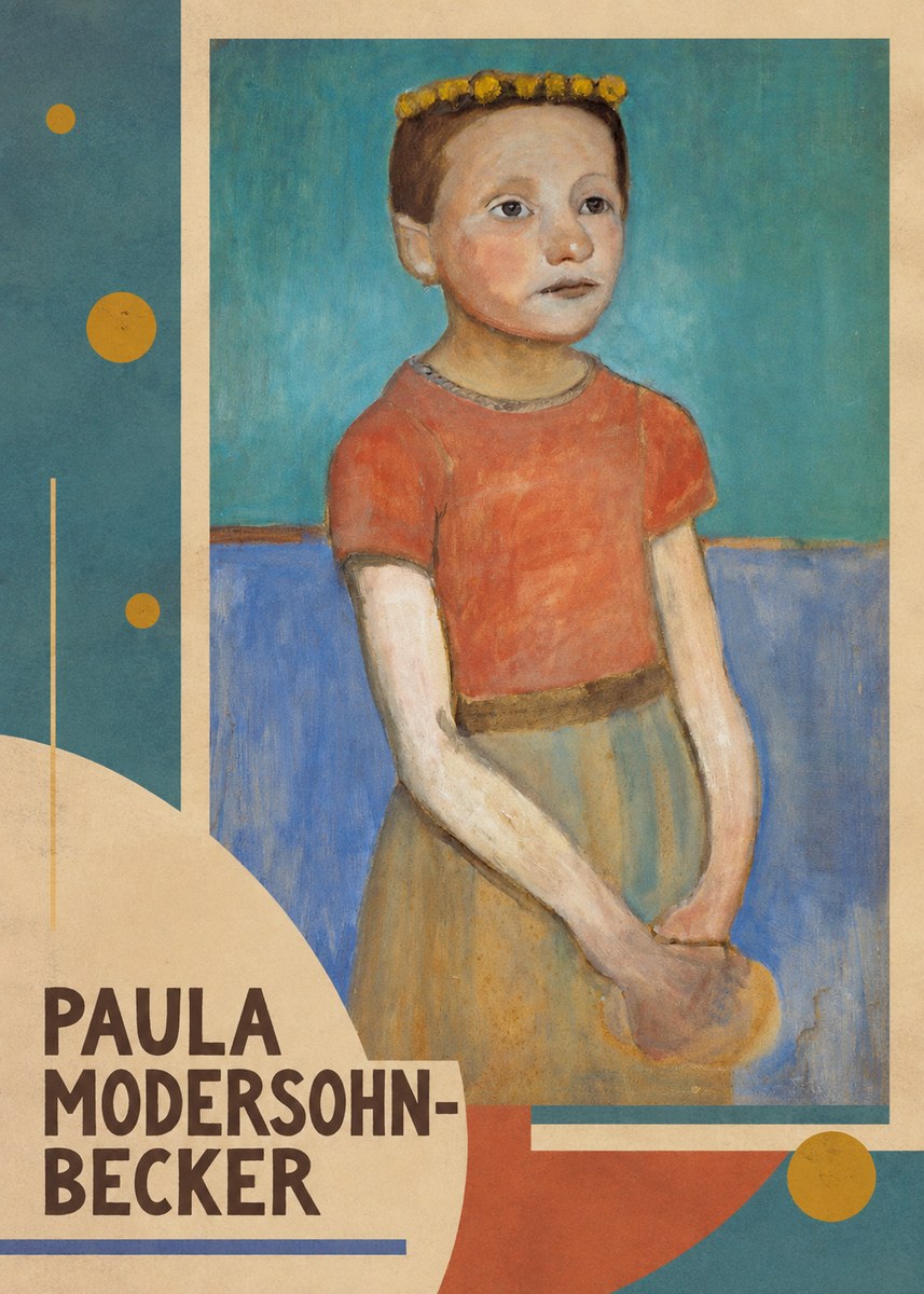 Paula Modersohn-Becker Girl with Crown No3 - Plakát