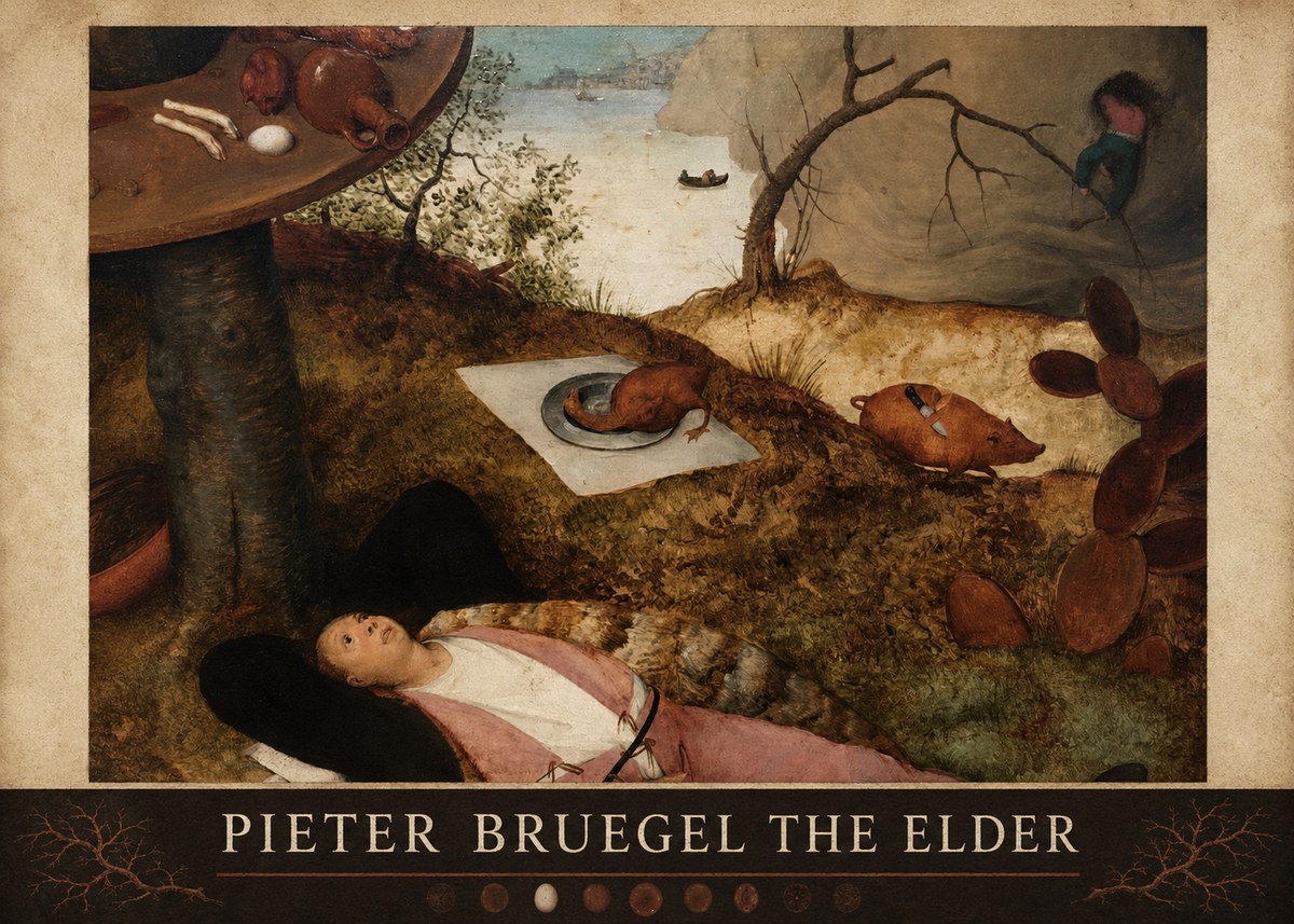 Pieter Bruegel The Land of Cockaigne II No6 - Plakát